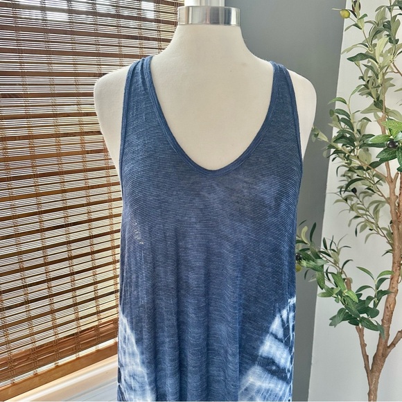 Free People Maxi Dress Blue White Tie Dye Long Maxi Dress Boho Beachy Size Small - Picture 2 of 7